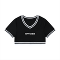Women's Color Block V-Neck Crop T-Shirt