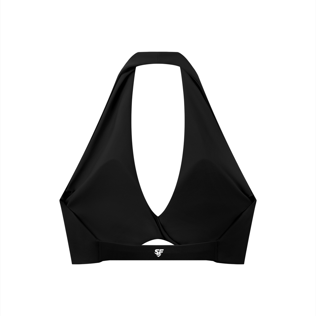 Women's Pleated Halter Sports Bra