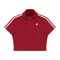 Women's Cropped Full Zip Short Sleeve T-Shirt