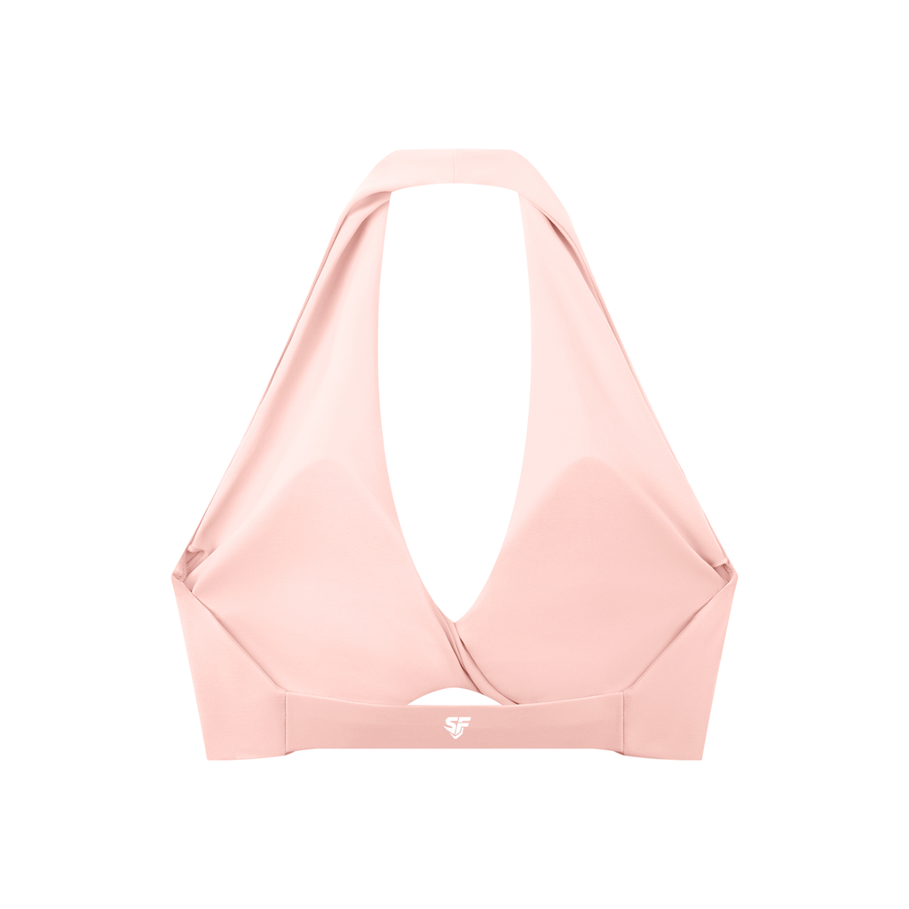 Women's Pleated Halter Sports Bra